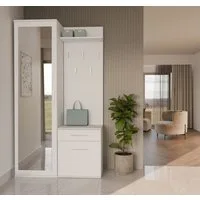Selsey Garderoben-Set DUVIO, Flurmöbel-Set mit Spiegel & Schuhschrank, 100x180 cm