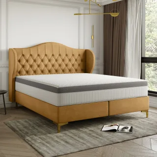 Polsterbett Doppelbett PELAGIO Stoff Whisper Amber 160x200cm inkl. Matratze