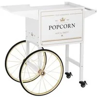 Royal Catering Popcornmaschine Popcornwagen Wagen für Popcornmaschine Popcorntrolley 2 Bremsen weiß &