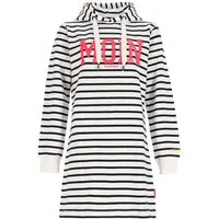 salzhaut Sweatkleid Aust Damen Hoodie-Kleid Kapuzenkleid Aust mit Moin-Print und Streifen