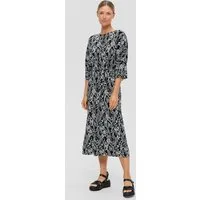 s.Oliver Midikleid Kleid Midi-Kleid mit Plisseefalten