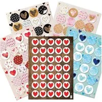 Logbuch-Verlag Aufkleber Herzaufkleber SET - 131 runde Sticker mit Herzen - bunte Aufkleber