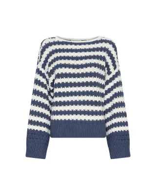 msch copenhagen - MSCHCestine Jillena Pullover STP V Indigo Egret - Gr. - M