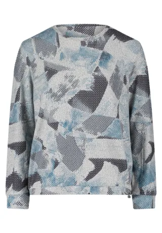 Betty & Co - Casual-Shirt dunkelblau/grau - Gr. - XXL