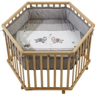 Roba Laufgitter, Natur, Holzwerkstoff, Tiere, Sechseckig, 118.5x72.5x103.5 cm, Babymöbel, Laufstall Baby