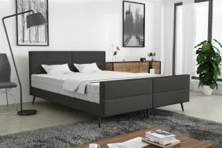 Polsterbett Doppelbett CREMONA 120x200cm Stoff Gemma Anthrazit ohne Matratze