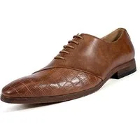 Allthemen Schnürschuh Herren Business Schnürschuhe mit Krokoleder-Optik Spitzkappe