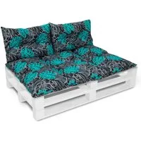 Amilian Dekokissen Dekokissen Set 3-teilig Gartenbank Outdoor 80x120cm + 2 x40x60cm, Gartenbankauflage & Sitzpolster für Outdoor und Europaletten