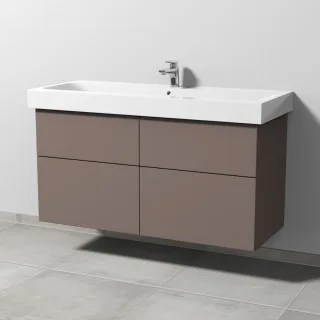 Sanipa 3way Waschtischunterbau zu Geberit iCon Waschtisch mit 4 Auszügen, Taupe-Matt SP6551T