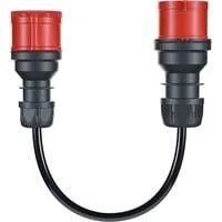 Adapter für Gemini flex 11 kW, CEE rot Drehstrom 16A > CEE rot 32A schwarz, 30cm