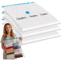 Casativo Vakuumierbeutel Vakuum-Kleiderbeutel L 60x80cm Platzsparende Kompressionsbeutel, doppelter Schnellverschluss/Kleider-Schutz vor Staub/transparent