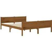 vidaXL Bett Massivholzbett Kiefer Honigbraun 140x200 cm