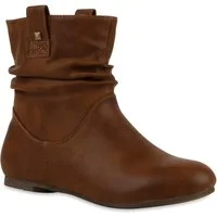 VAN HILL 811678 Schlupfboots Gefütterte Damen Schlupfstiefel Nieten Stiefeletten Leder-Optik
