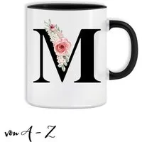 Giftandprint Tasse personalisiert mit Anfangsbuchstabe Monogramm Geburtstag Geschenk Frau, Geschenke für Frauen, Spülmaschinengeeignet, Mit Geschenkbox