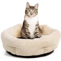 Canadian Cat Company Tierbett Katzenbett Cloey, beige, ca. 50 x 50 x 15 cm, gemütliches Katzenkörbchen kleine und große Katzen
