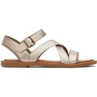TOMS Sloane Gold Leder-Riemchensandale T-Strap-Sandale