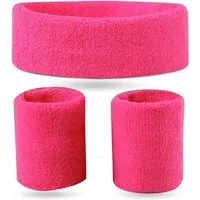 FASCHINFEVER Kostüm Schweißband Set - 3 in1- pink Set mit Stirnband - als Accessoire