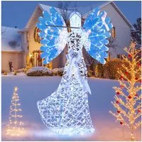 COSTWAY Weihnachtsfigur (1 St), LED Weihnachtsdeko, Weihnachtsengel, groß