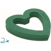 mosy Bastelmoos Offene Steckmasse-Herzen, 2 Stück, je 21 cm, m. Wassersp., Steckschaum, Blumen-Geseck, Muttertag, Valentinstag, Hochzeit