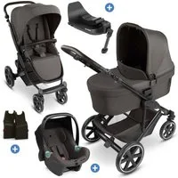 ABC Design Kombi-Kinderwagen Sierra Set - Nut, 4in1 Kinderwagen mit Babywanne, Babyschale, Isofix Base & Sportsitz