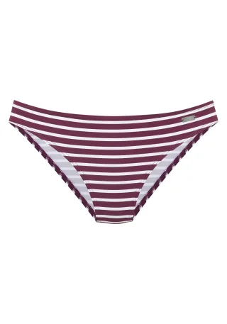 LASCANA - Venice Beach LM exkl. Sport Bikinihose normal bordeaux-whi - Gr. - 36
