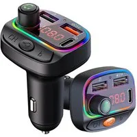neue dawn Auto USB C Ladegerät FM Transmitter Bluetooth 5.0 MP3 LED Display USB-Ladegerät