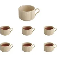 APS Cappuccinotasse THE GRID, 6-tlg., Porzellan, Ø 9 cm, H: 6 cm, 200 ml, Porzellan