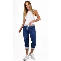 Mississhop Caprihose Damen Hose Blumen Jogginghose Capri