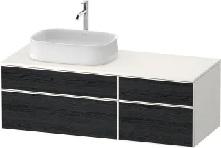 Duravit Zencha Konsolenwaschtischunterbau wandhängend Eiche Schwarz & Weiß Matt & Supermatt 1300x550 ZE4826016840000