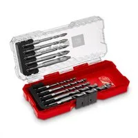 Einhell Bohrer- und Bit-Set Original Einhell S-CASE 10-tlg. HM-Fliesenbohrer-Set (aus Werkzeugstah, (5x Keramikbohrer (5 / 2x 6 / 8 / 10 mm), 5x Steinbohrer (5 / 2x 6 / 8 / 10 mm), 1x Aufbewahrungsbox (17,5 x 8,0 x 3,5 cm), 10-tlg), S-CASE 10-tlg. HM