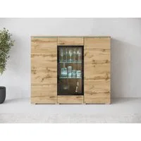 Home affaire Highboard Vera, Highboard mit 4 Türen, 9 Fächern, verglasten Türen