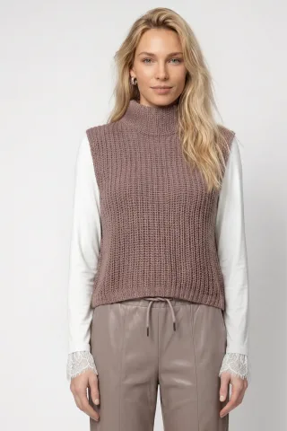 monari - Strickpullunder taupe - Gr. - 36