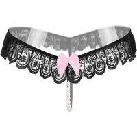 Lovolotti String-Ouvert Sexy Unterhose String Tanga Slip LO-L22 transparente String mit Perlen Panty Nachtwäsche Reizwäsche Sexy Unterwäsche Durchsichtig