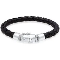 Kuzzoi Armband Herren Lederarmband Kastenverschluss 925 Silber