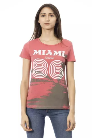 Trussardi Action Mehrfarbiges Baumwoll-T-Shirt für Damen
