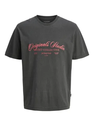 JACK&JONES - JORINWOOD WASH TEE SS CREW NECK Black - Gr. - S