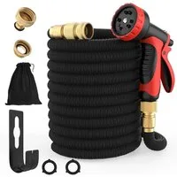 GENTOR Gartenschlauch Premium Flexibler Gartenschlauch flexibel Wasserschlauch 10 Funktionen, Wasserschlauch mit Halterung, 1/2 Zoll & 3/4 Zoll Adapter, (Wasserschlauch Set, 1 St), Flexibler Gartenschlauch 30 Meter