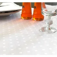 Libusch® Tischdecke Damast-Tischdecke LEILA, weiß, dezent, 100% Baumwolle, Größe wählbar (1-tlg), Jacquardgewebe