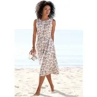 Beachtime by Lascana Midikleid mit ausgestelltem Rockteil mit Blumendruck, Jerseykleid Elegantes Sommerkleid, Druckkleid, A-Linien-Kleid, casual-chic