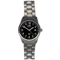 UMR Ruhla Quarzuhr Titan Damenuhr 7170-6, 26 mm, Schwarz, Titanarmband