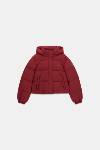 Guess Jeans - GJ CROPPED PUFFER JACKET VINEYARD RED - Gr. - XS