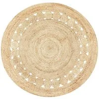 Marrakesch Orient & Mediterran Interior Teppich Runder Jute-Teppich Jemina handgemacht aus Jute in Natur-Beige 120 cm, Höhe: 1 mm, Handarbeit