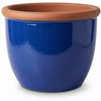 Teramico Blumentopf Pflanztopf Keramik FARMER Royalblau – Ø 19 x 16 cm (1 St), Frostfest, UV-Fest