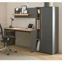 Furn.Design Schreibtisch Center (Büromöbel Set, 4-teilig inklusive Schrank und Regal), mit viel Stauraum