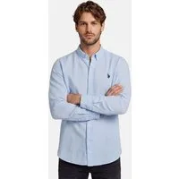 U.S. Polo Assn. Leinenhemd USBlaake Herren Leinenhemd – Sommerhemd luftig mit Button-Down-Kragen Leichtes Hemd aus Leinenmix mit Knopfleiste