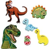 Catch the Patch Aufnäher Bügelbild, Aufbügler, Applikationen, Patches, Flicken, zum aufbügeln, Polyester, Dino Set 6 Stück Tier