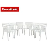 Floordirekt Gartenstuhl Designstuhl Terrano stapelbar aus Kunststoff wetterfest UV-beständig (1 Stuhl oder 6-er Set), verschiedene Farben