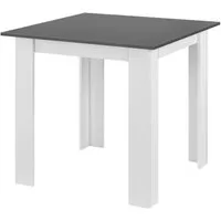 en.casa Esstisch, Algermissen Küchentisch 80x80x76cm Weiß/Dunkelgrau