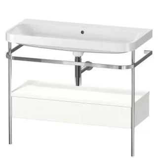 Duravit Happy D.2 Plus c-shaped Set mit Metallkonsole und Schubkasten Weiß Supermatt 975x490x850 mm HP4843N8484