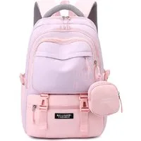 LIANNA Schulrucksack Rosa wasserdichter Schulrucksack mit Geldbörse (Set, 1-tlg., Rosa wasserdichter Schulrucksack mit Geldbörse)